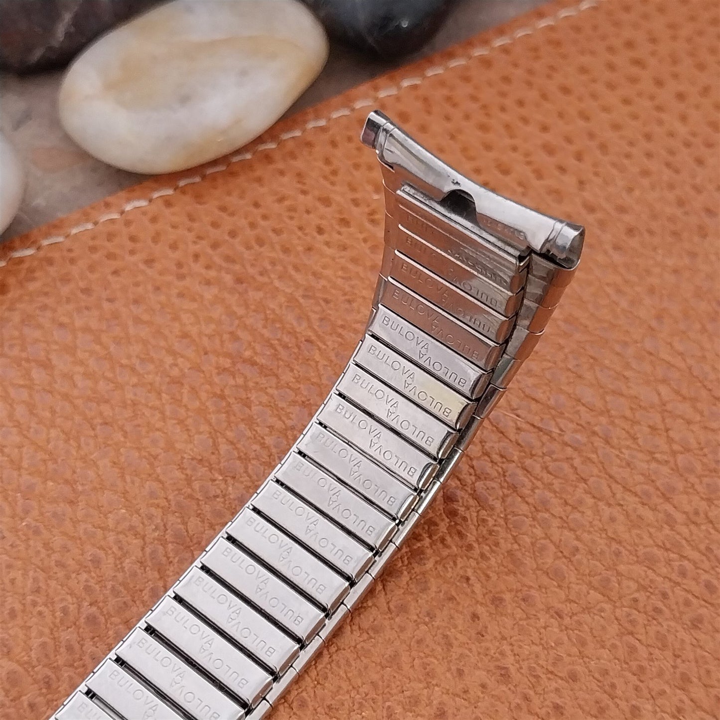 22mm Bulova Stainless Steel Expansion Flared 1970s Vintage Watch Band