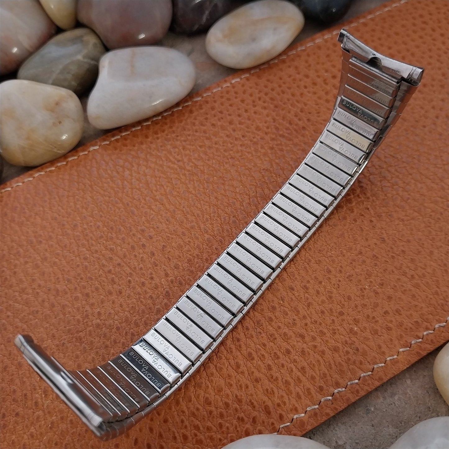 22mm Bulova Stainless Steel Expansion Flared 1970s Vintage Watch Band