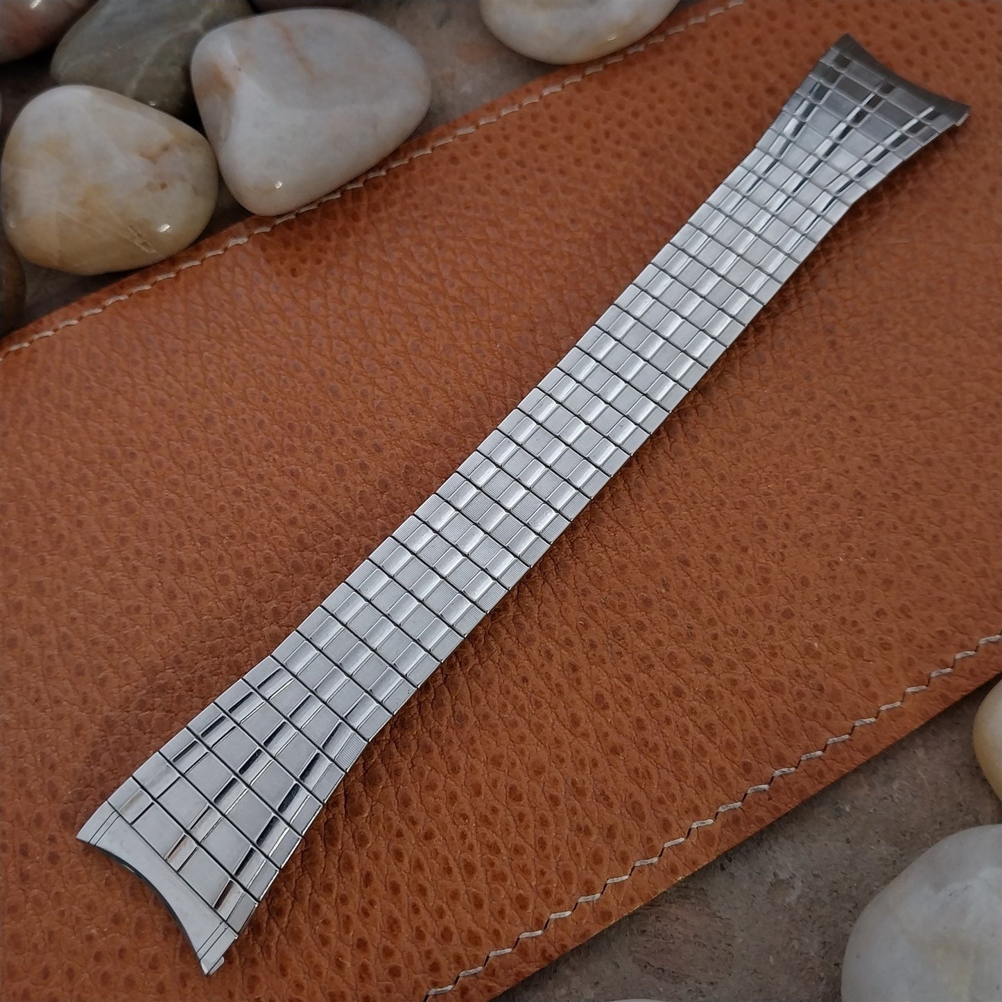 22mm Bulova Stainless Steel Expansion Flared 1970s Vintage Watch Band