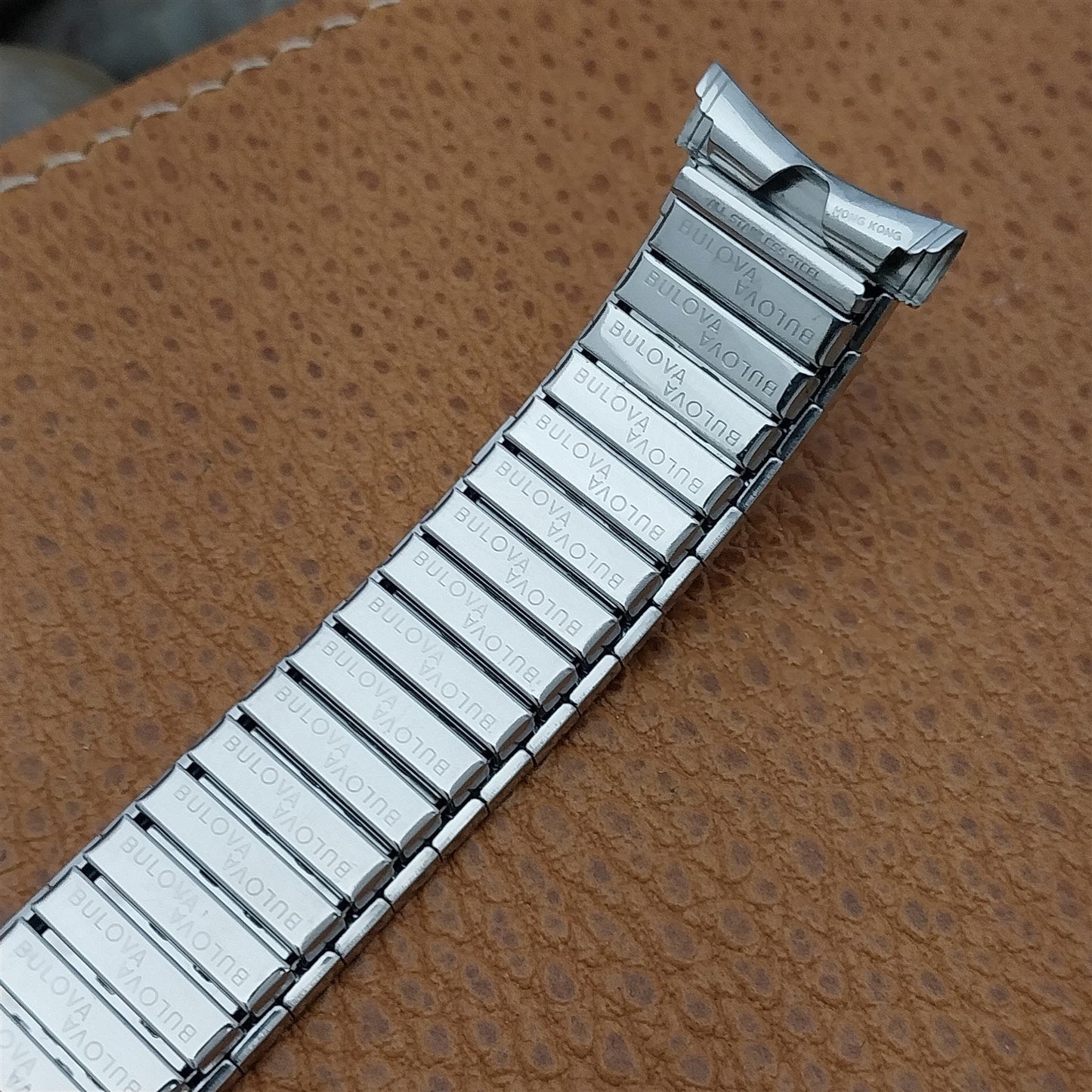 Bulova Stainless Steel 16mm 18mm 19mm Expansion nos 1970s Vintage Watch Band