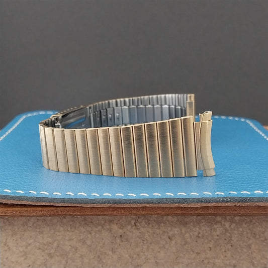 Yellow Gold-Tone Speidel Bar-Link 20mm 22mm nos Vintage Watch Band