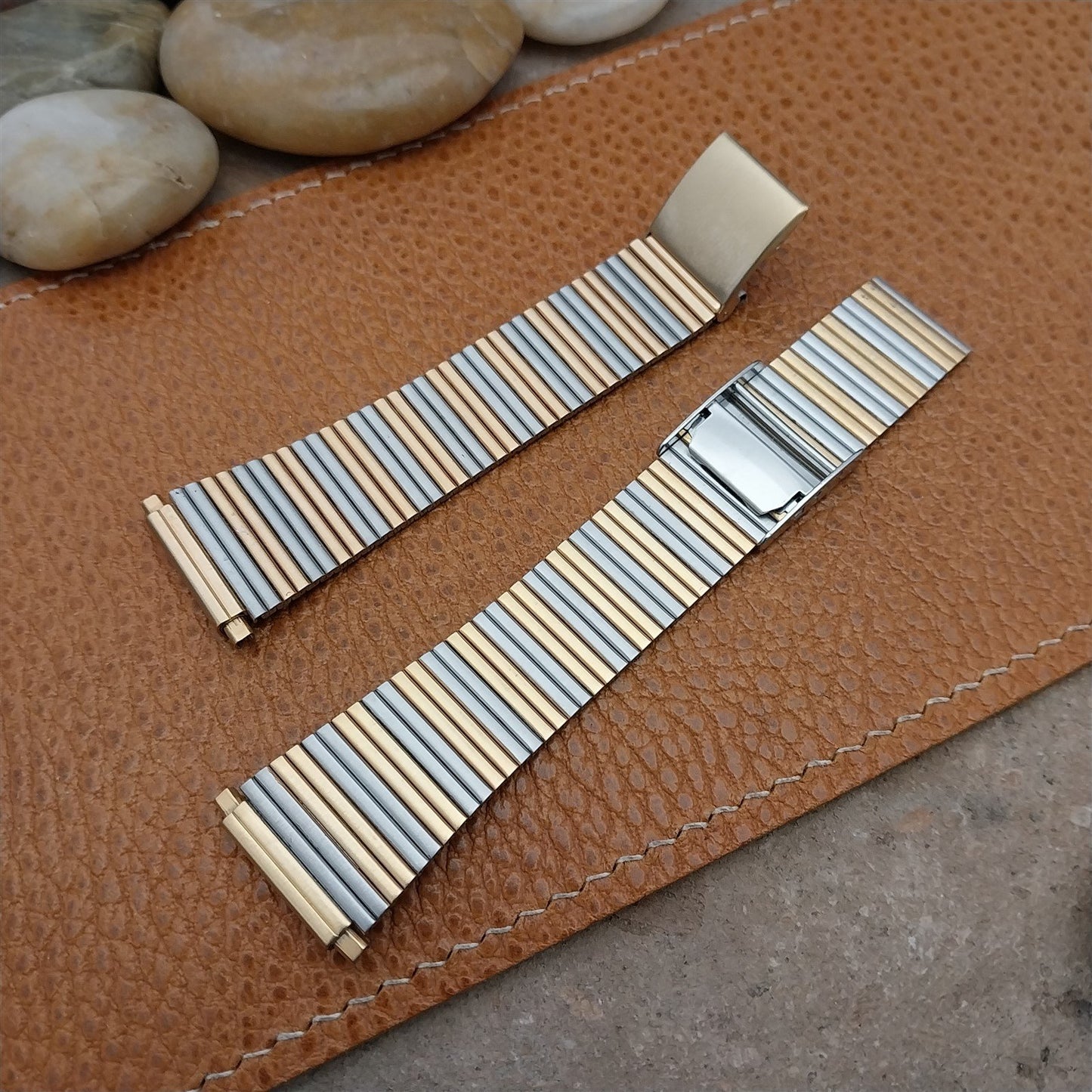 Speidel Stainless Steel & Gold-Tone nos 18mm 20mm 22mm 1970s Vintage Watch Band