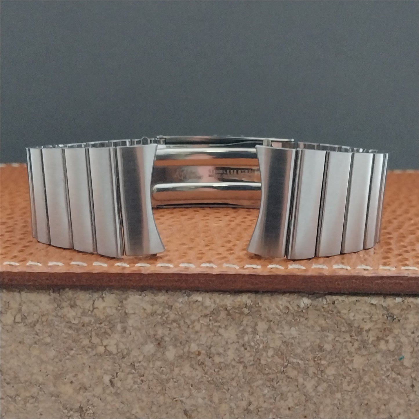 20mm Gruen Kreisler Stelux Bar-Link Stainless Steel nos Vintage Watch Band