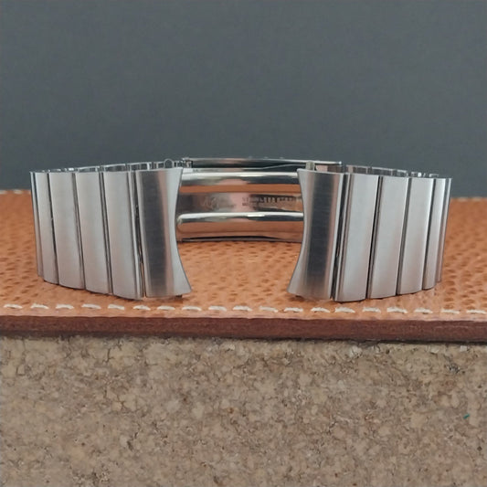 20mm Gruen Kreisler Stelux Bar-Link Stainless Steel nos Vintage Watch Band