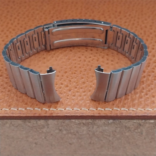 20mm Gruen Kreisler Stelux Bar-Link Stainless Steel nos Vintage Watch Band