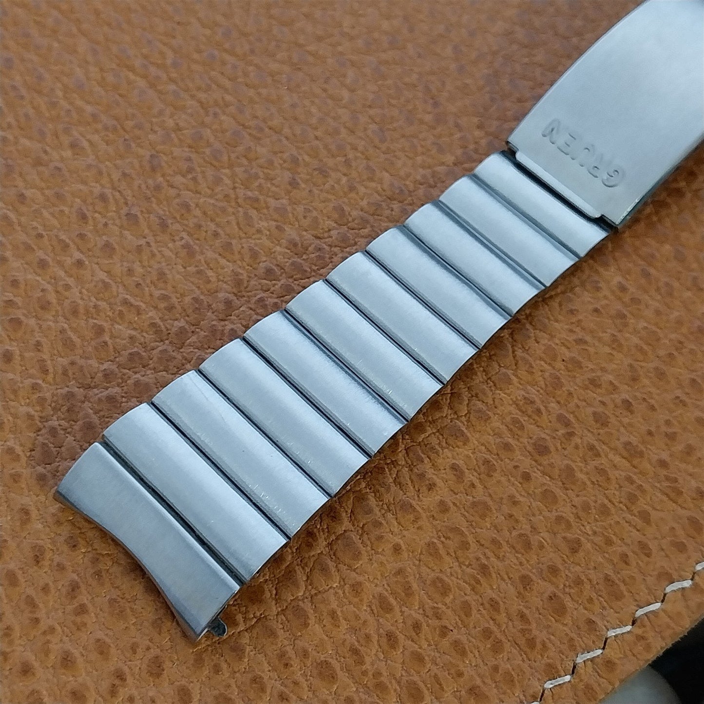 20mm Gruen Kreisler Stelux Bar-Link Stainless Steel nos Vintage Watch Band