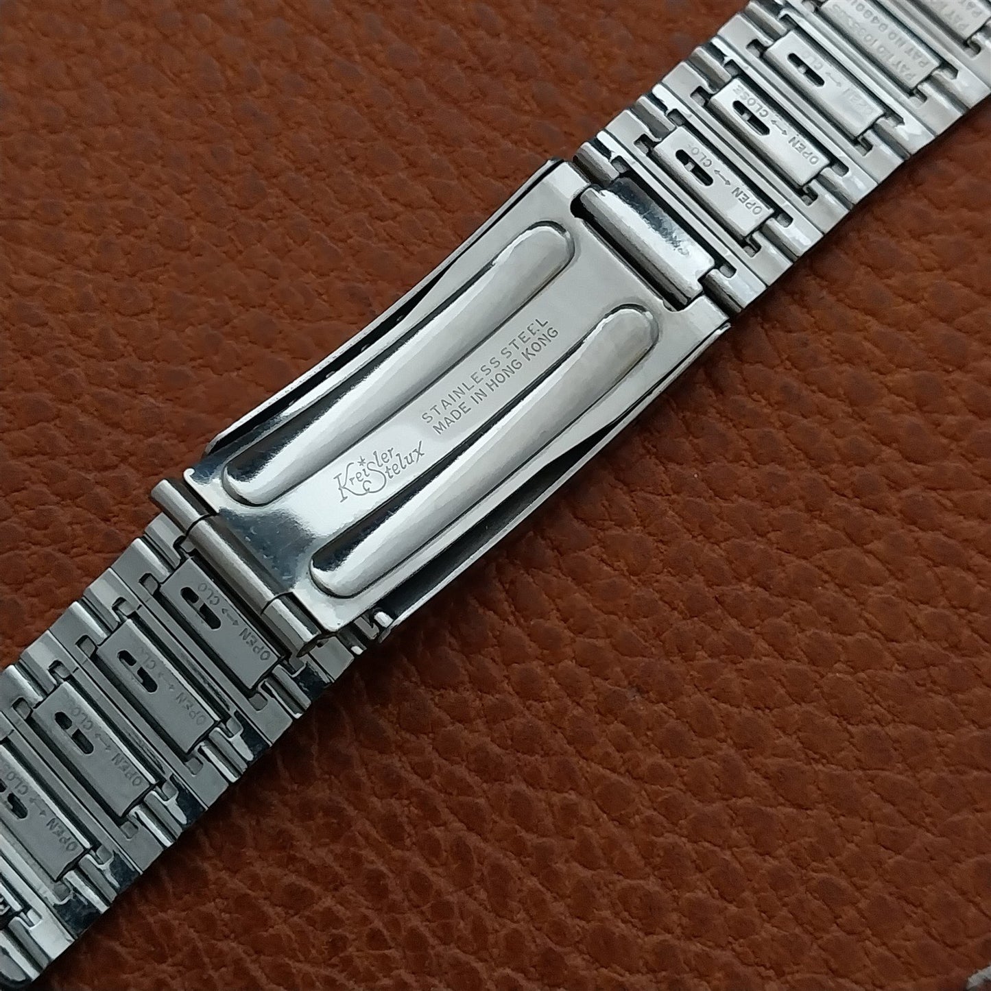20mm Gruen Kreisler Stelux Bar-Link Stainless Steel nos Vintage Watch Band