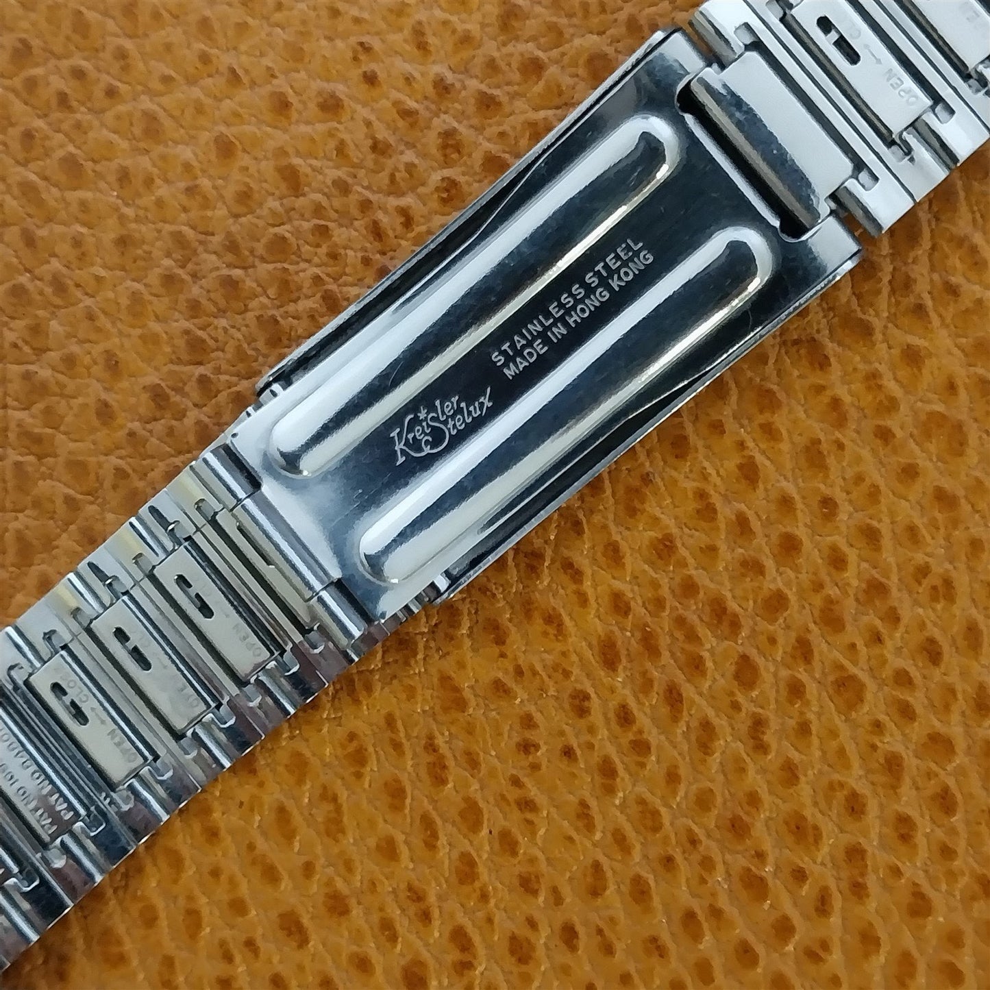 20mm Gruen Kreisler Stelux Bar-Link Stainless Steel nos Vintage Watch Band