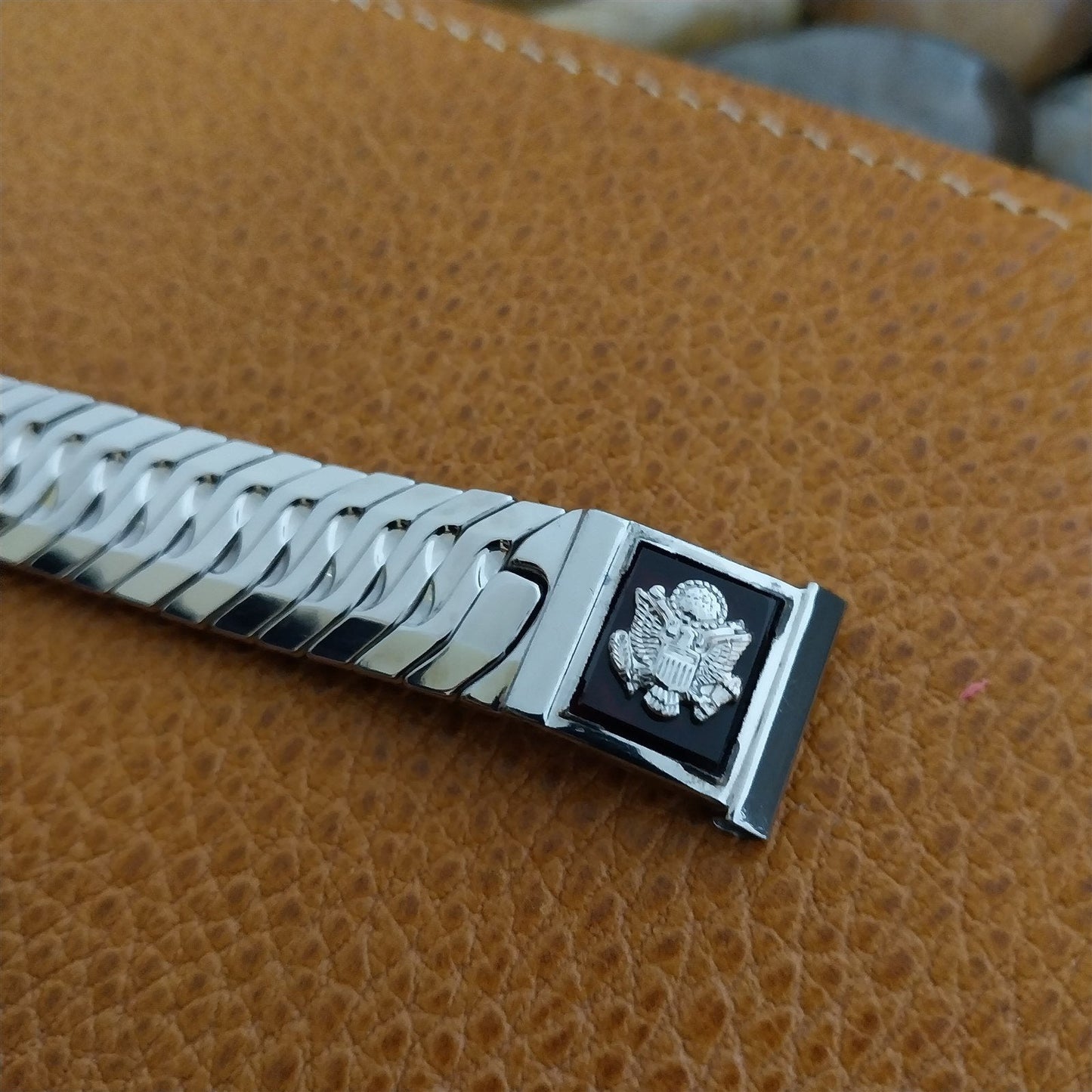 Vintage 40s Marvel United States Great Seal White Gold Unused Classic Watch Band