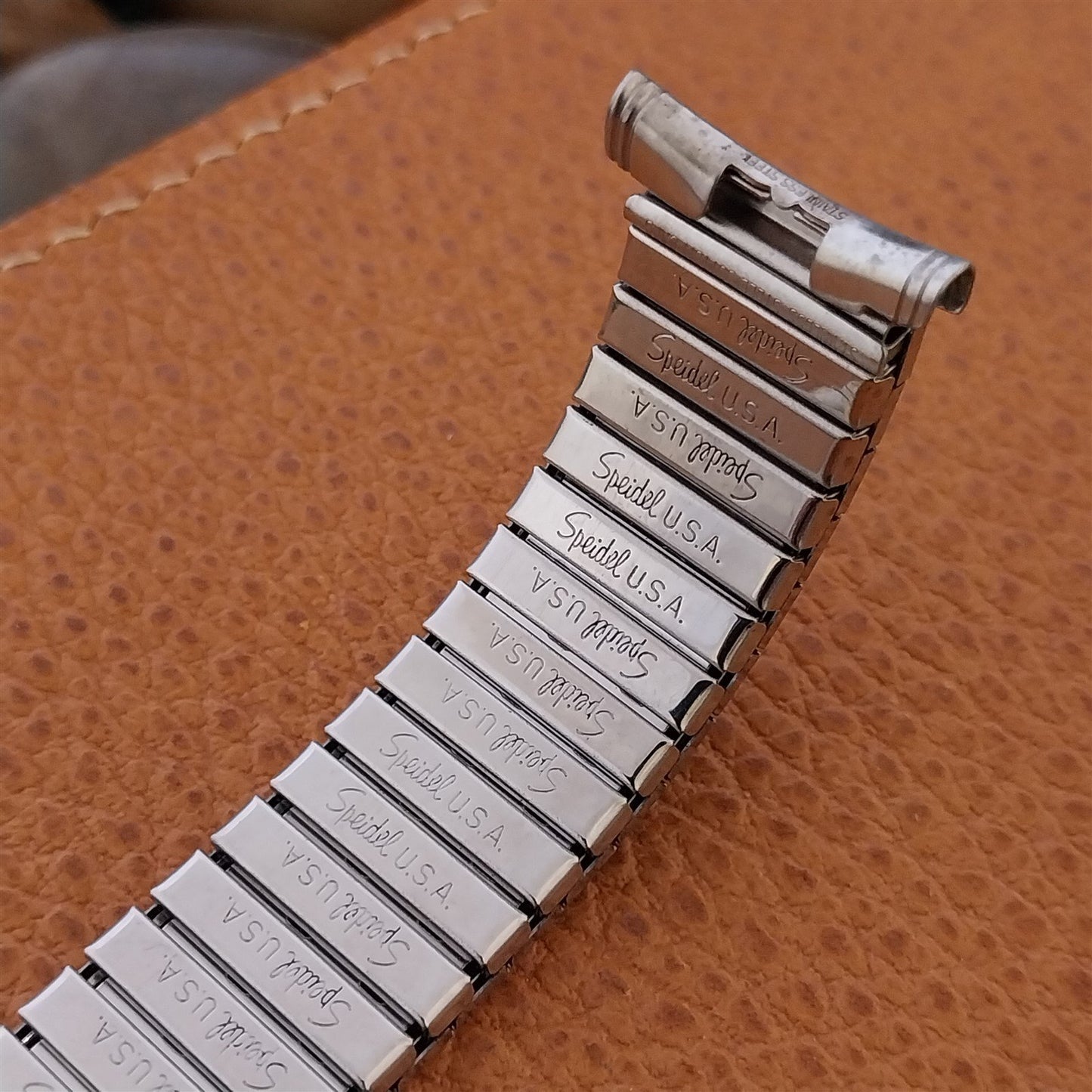 19mm 18mm Stainless Steel &Black Romunda Speidel Unused 1960s Vintage Watch Band