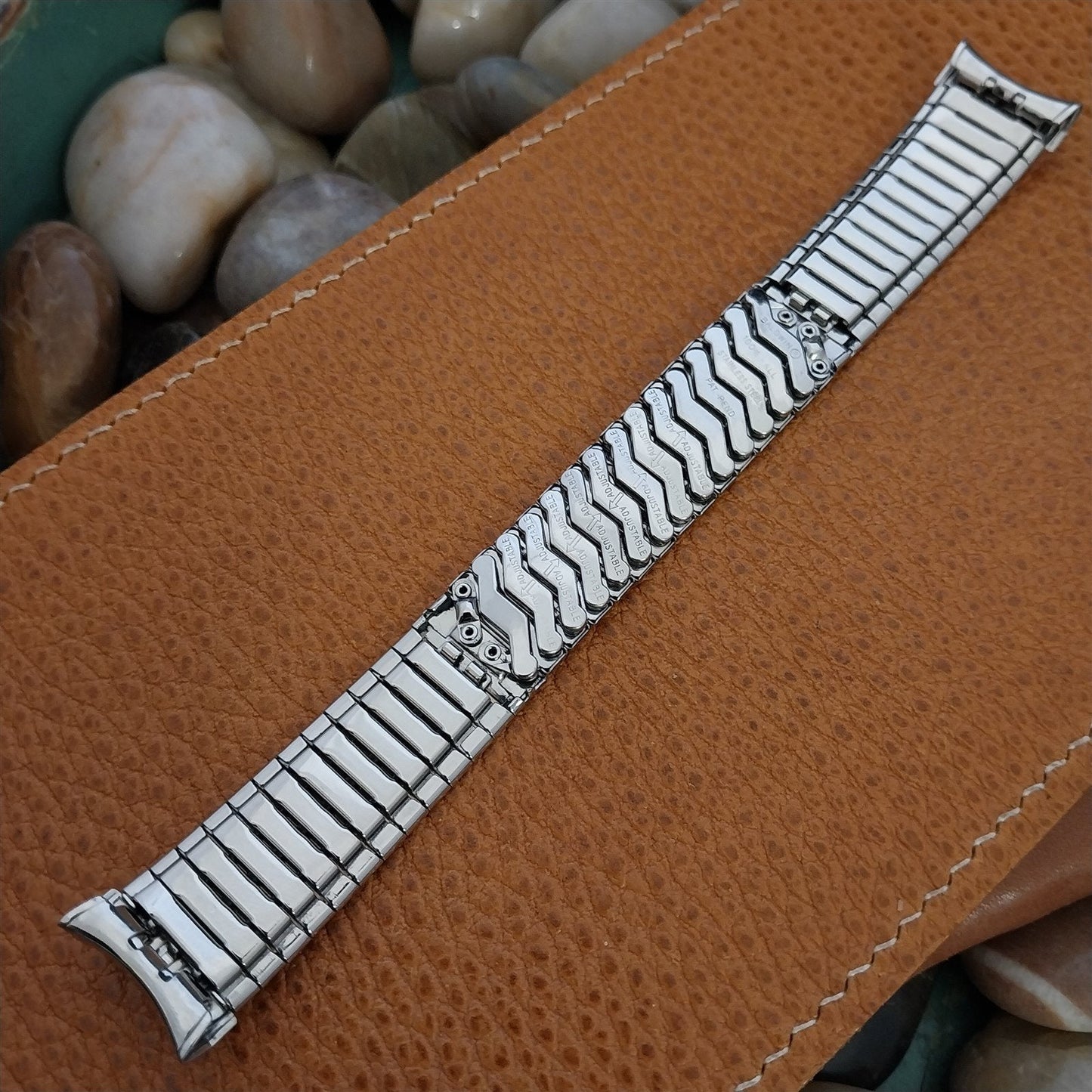 19mm 18mm Stainless Steel Expansion Baldwin Unused 1960s Vintage Watch Band