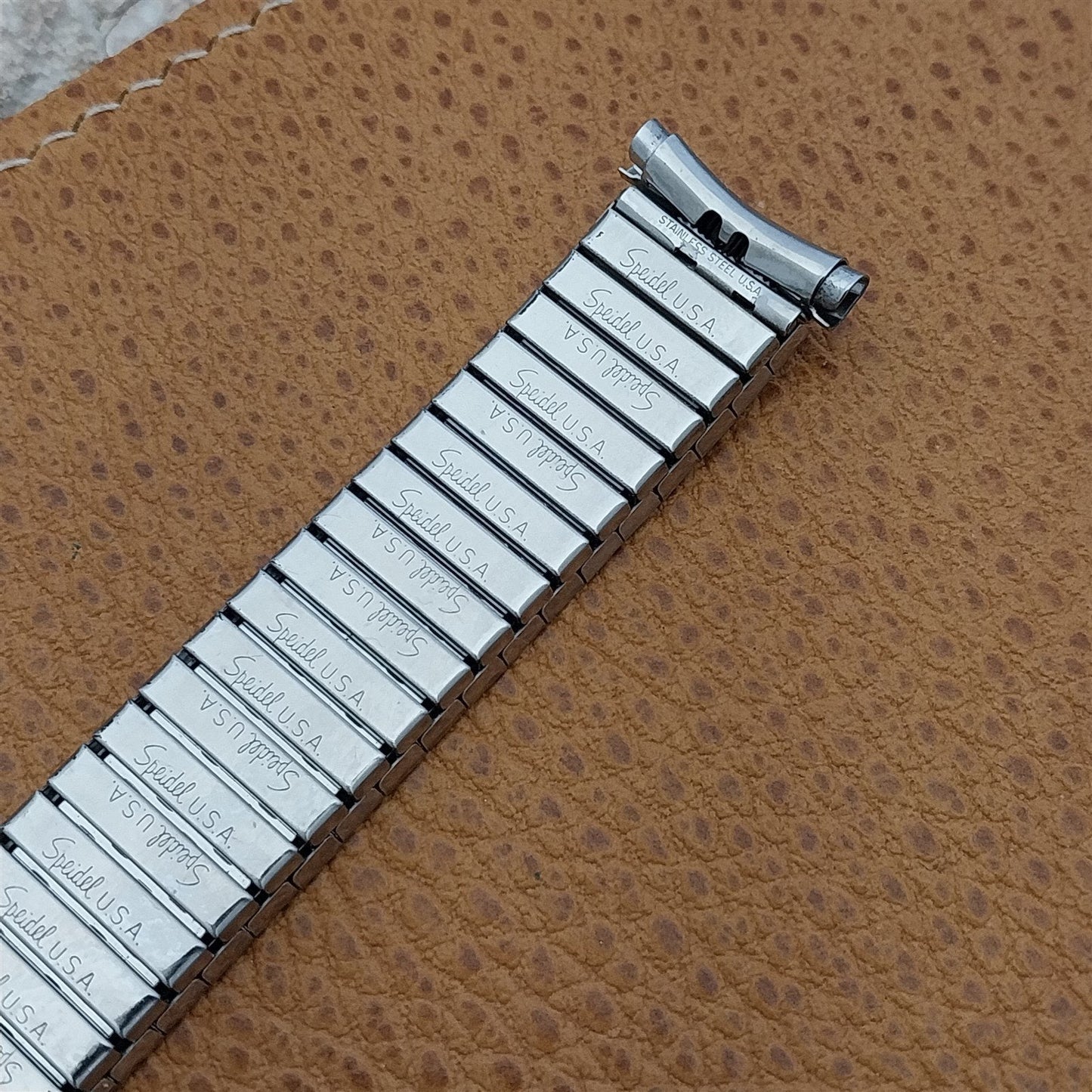 19mm 18mm 1970s Speidel Stainless Steel Radial Wide Unused Vintage Watch Band