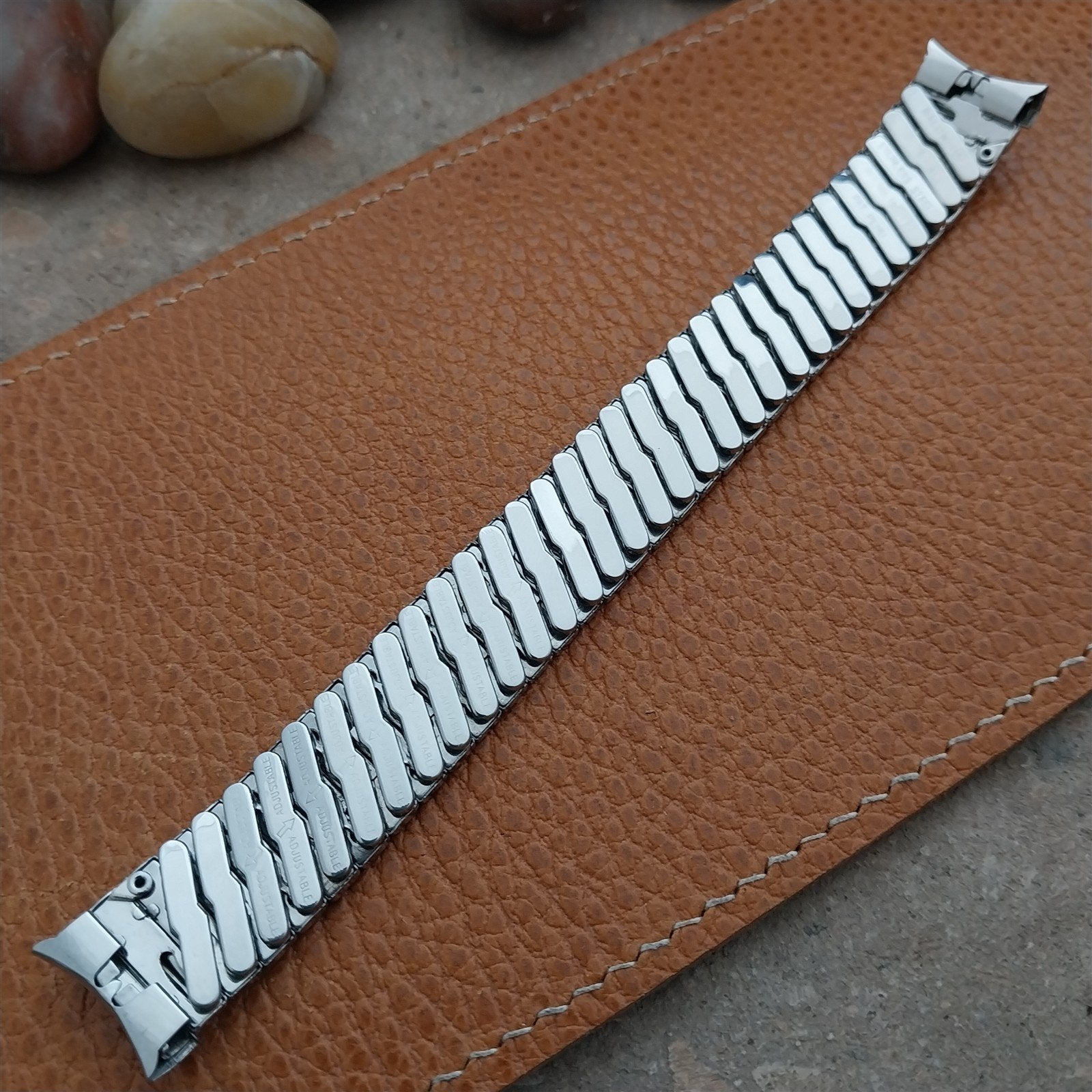 1960s Vintage Baldwin Stainless Steel Expansion 17.2mm 17mm Unused Watch Band