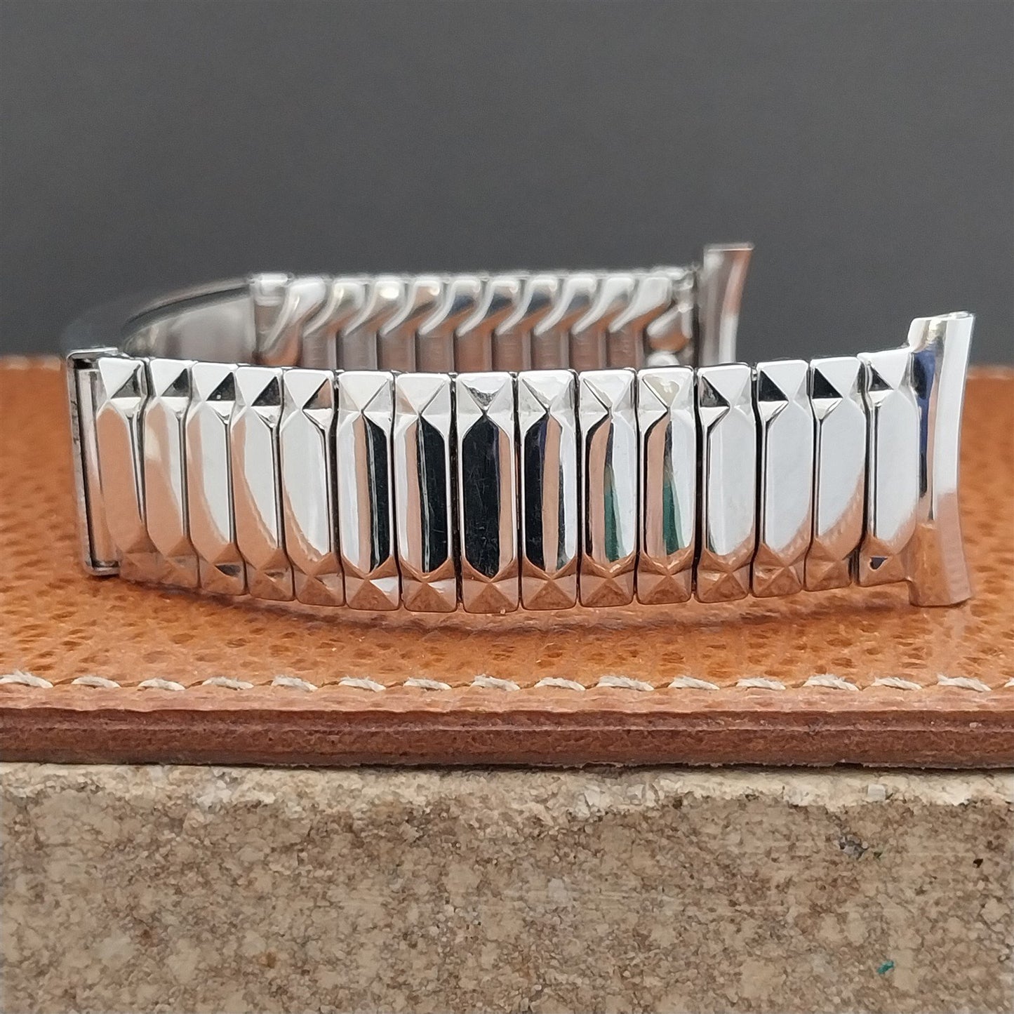 1953 19mm 18mm 16mm White Gold-Fill Speidel Photo Locket NOS Vintage Watch Band