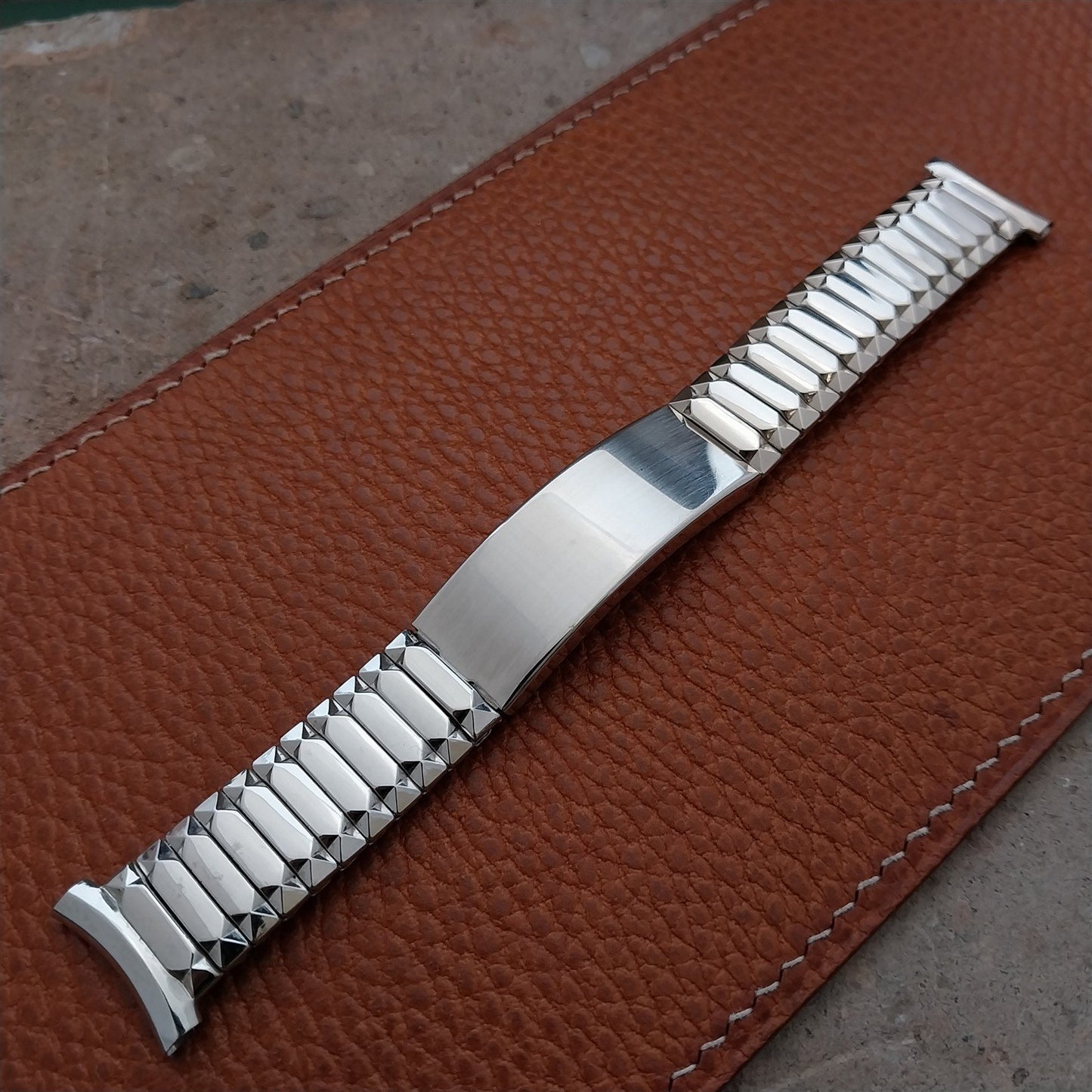 1953 19mm 18mm 16mm White Gold-Fill Speidel Photo Locket NOS Vintage Watch Band