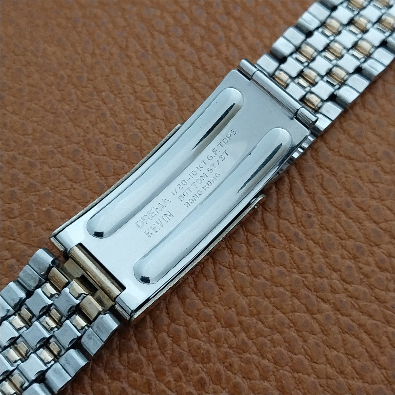 19mm 10k Gold filled Drema Kevin Bullet-Link Unused nos 1970s Vintage Watch Band