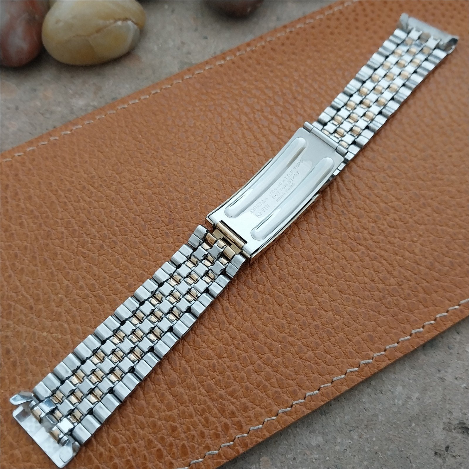 19mm 10k Gold filled Drema Kevin Bullet-Link Unused nos 1970s Vintage Watch Band