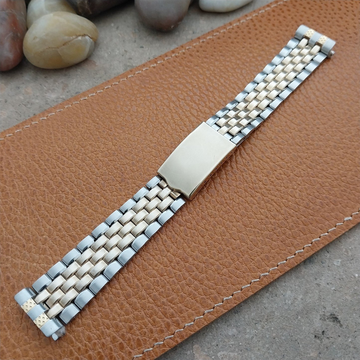 19mm 10k Gold filled Drema Kevin Bullet-Link Unused nos 1970s Vintage Watch Band