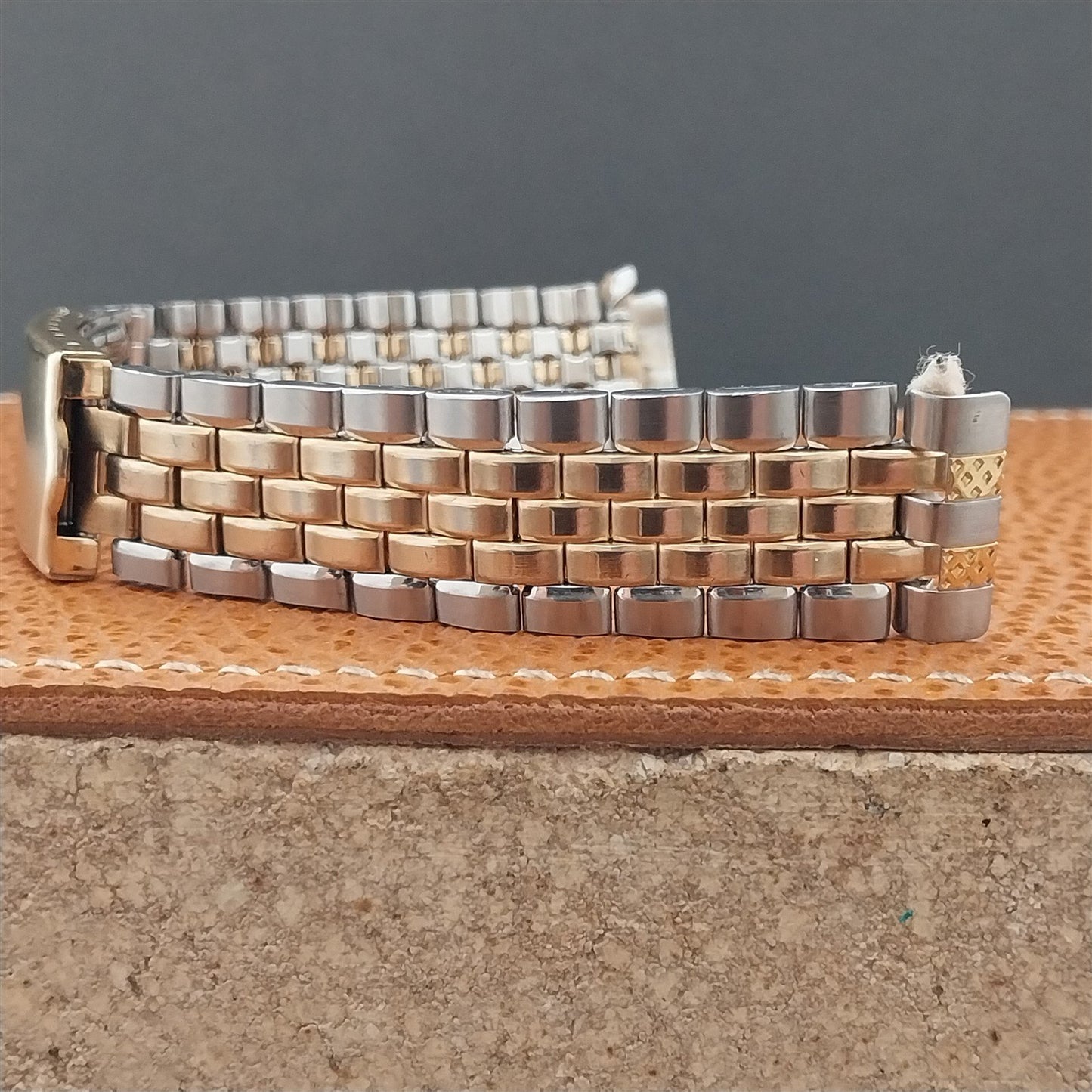 19mm 10k Gold filled Drema Kevin Bullet-Link Unused nos 1970s Vintage Watch Band