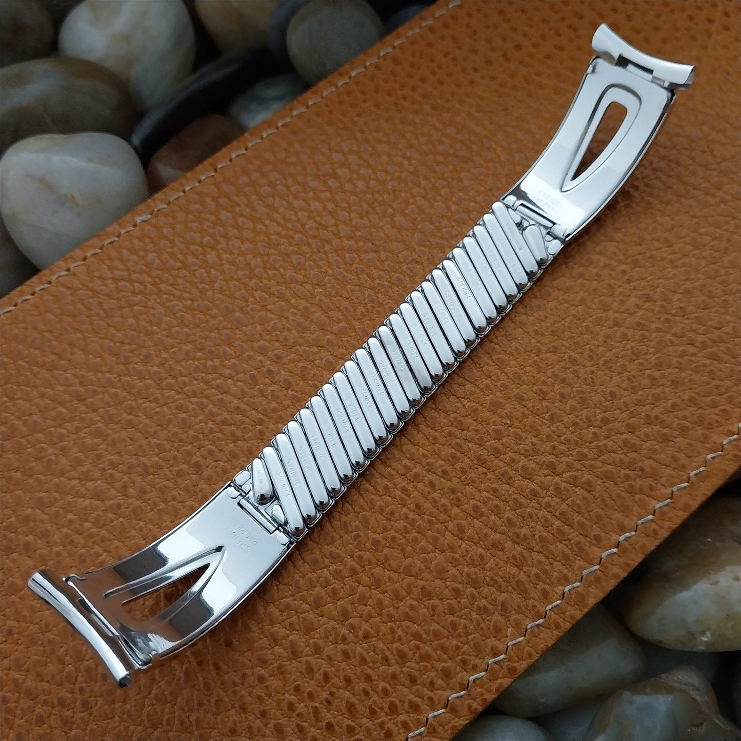 19mm 18mm 1959 White Gold-Filled Mid-Century Speidel mcm used Vintage Watch Band