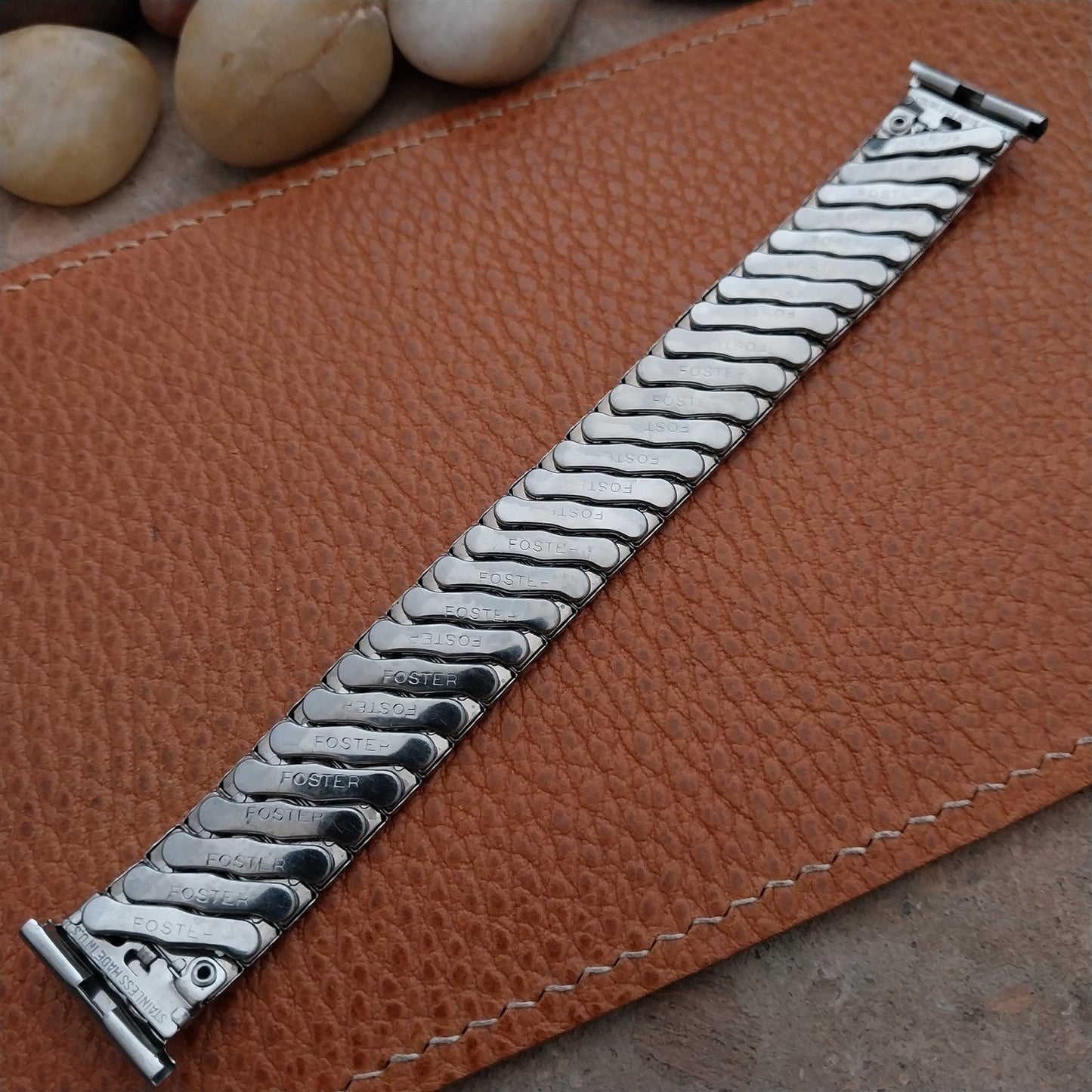 16mm 18mm 19mm 1950s Vintage Stainless Steel Stretch Foster Unused Watch Band