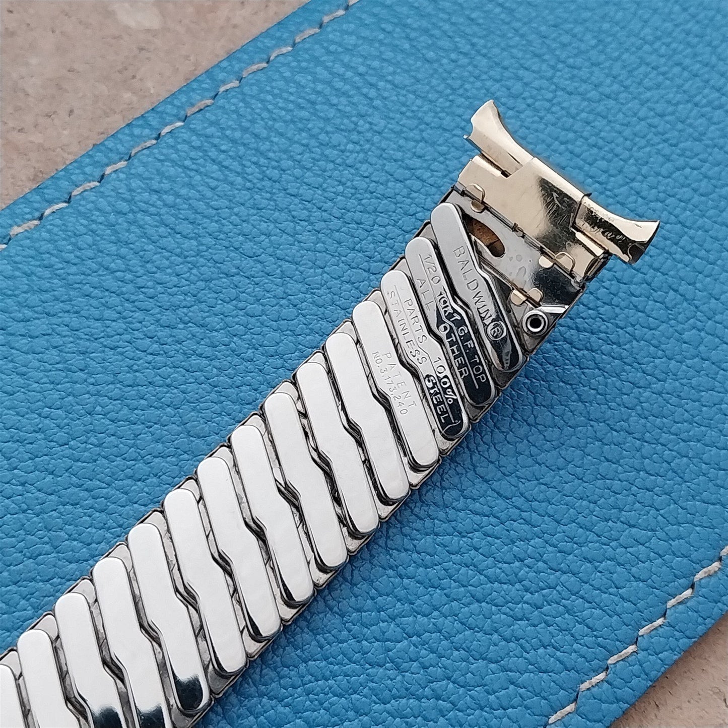 20mm 19mm 17mm Yellow Gold-Filled Baldwin Unused 1960s Vintage Watch Band