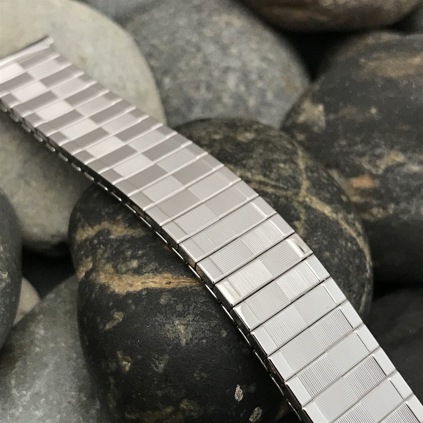 19mm 18mm 16mm 10K White Gold-Filled Speidel Domino Unused Vintage Watch Band