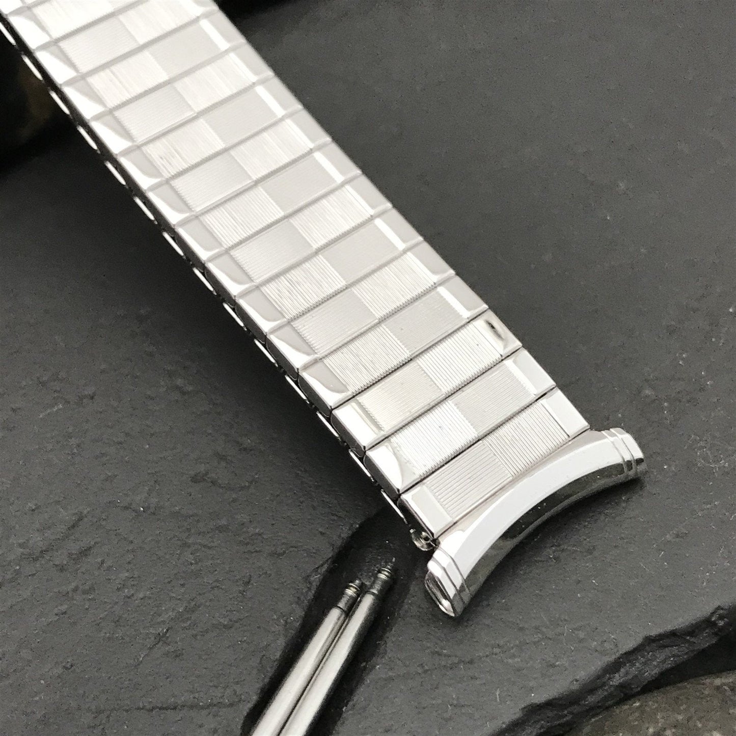 19mm 18mm 16mm 10K White Gold-Filled Speidel Domino Unused Vintage Watch Band