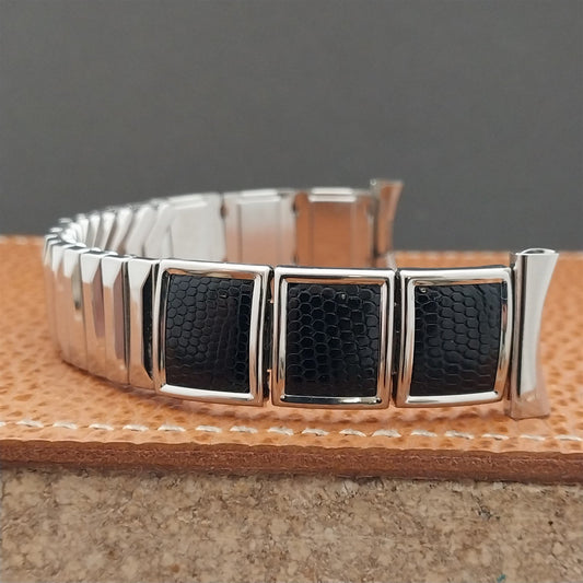 1950s Vintage Eton Stainless Steel & Lizard 19mm 18mm 16mm NOS Unused Watch Band