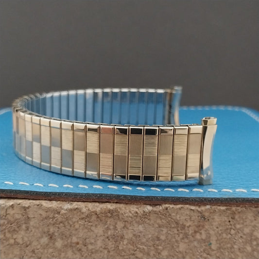 1970s Vintage Speidel Domino Long 19mm 17mm Yellow Gold-Fill Classic Watch Band