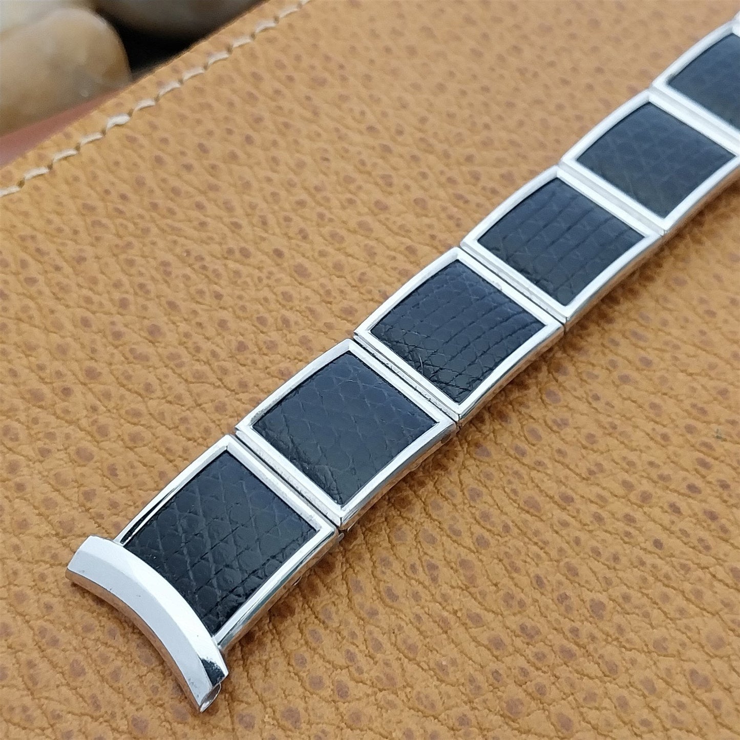 1955 Classic Speidel White Gold-filled & Lizard Unused Vintage Watch Band