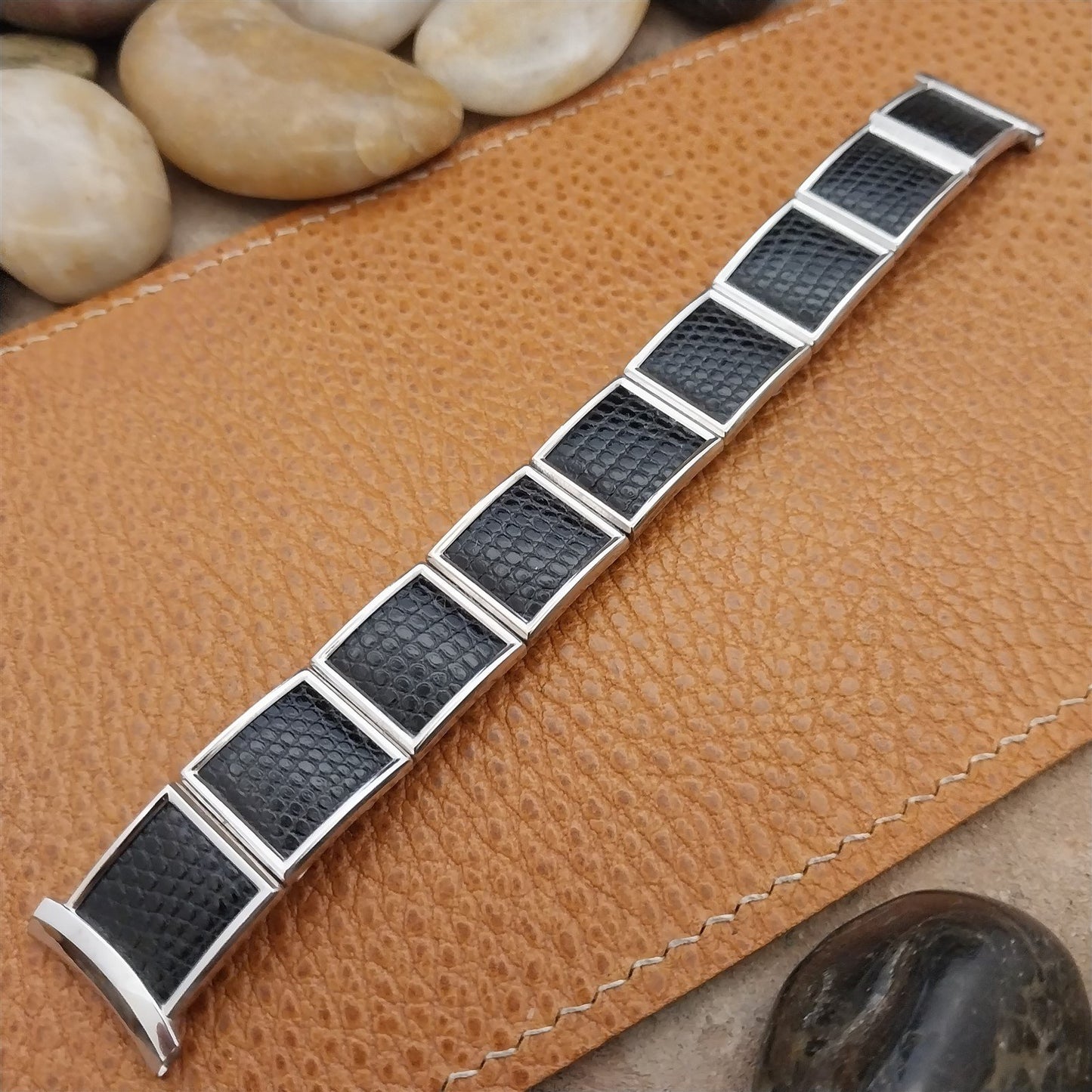 19mm 18mm 16mm 1950s Speidel White Gold-Fill & Lizard Unused Vintage Watch Band