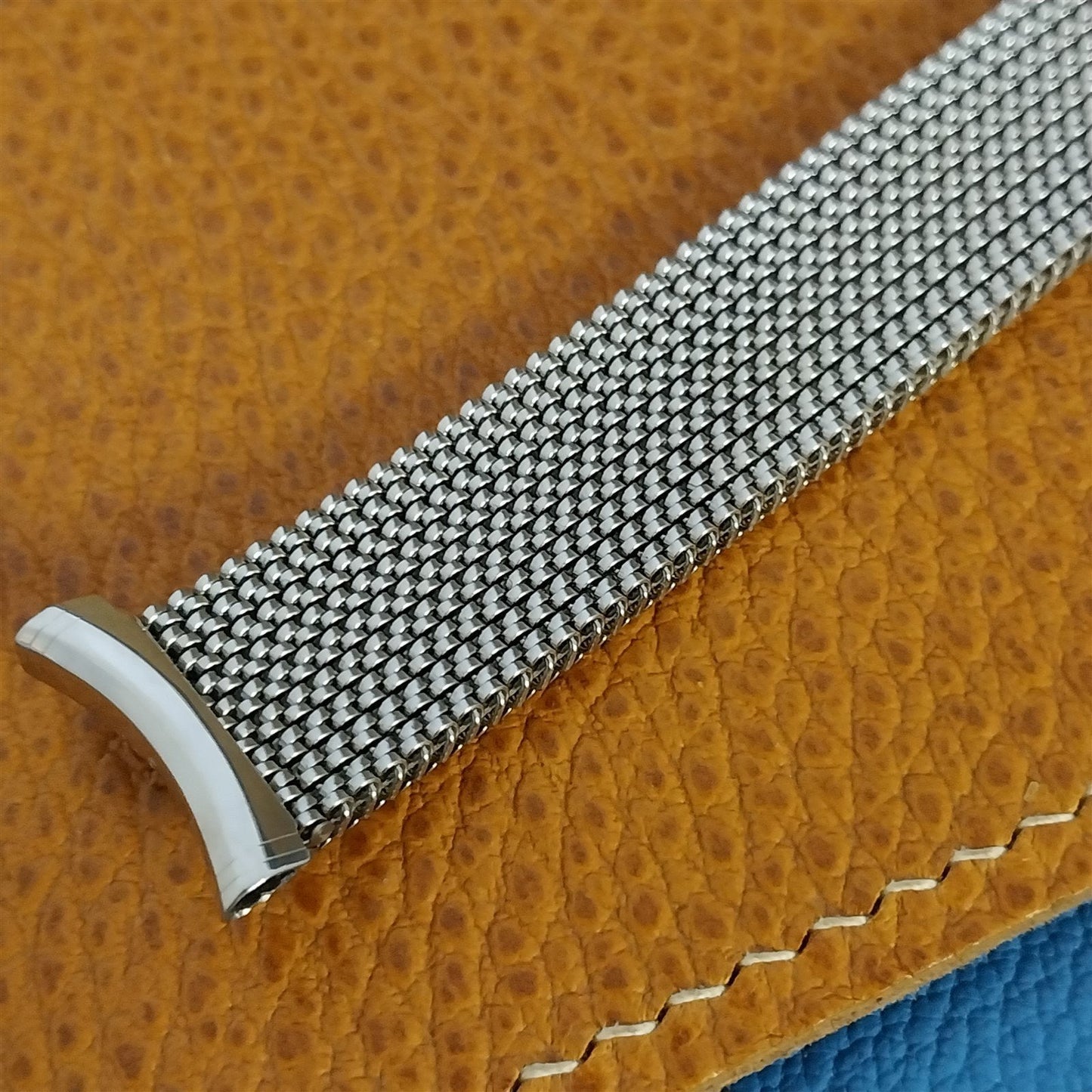 19mm 18mm 17mm Evinger Long Stainless Steel Mesh Unused nos Vintage Watch Band