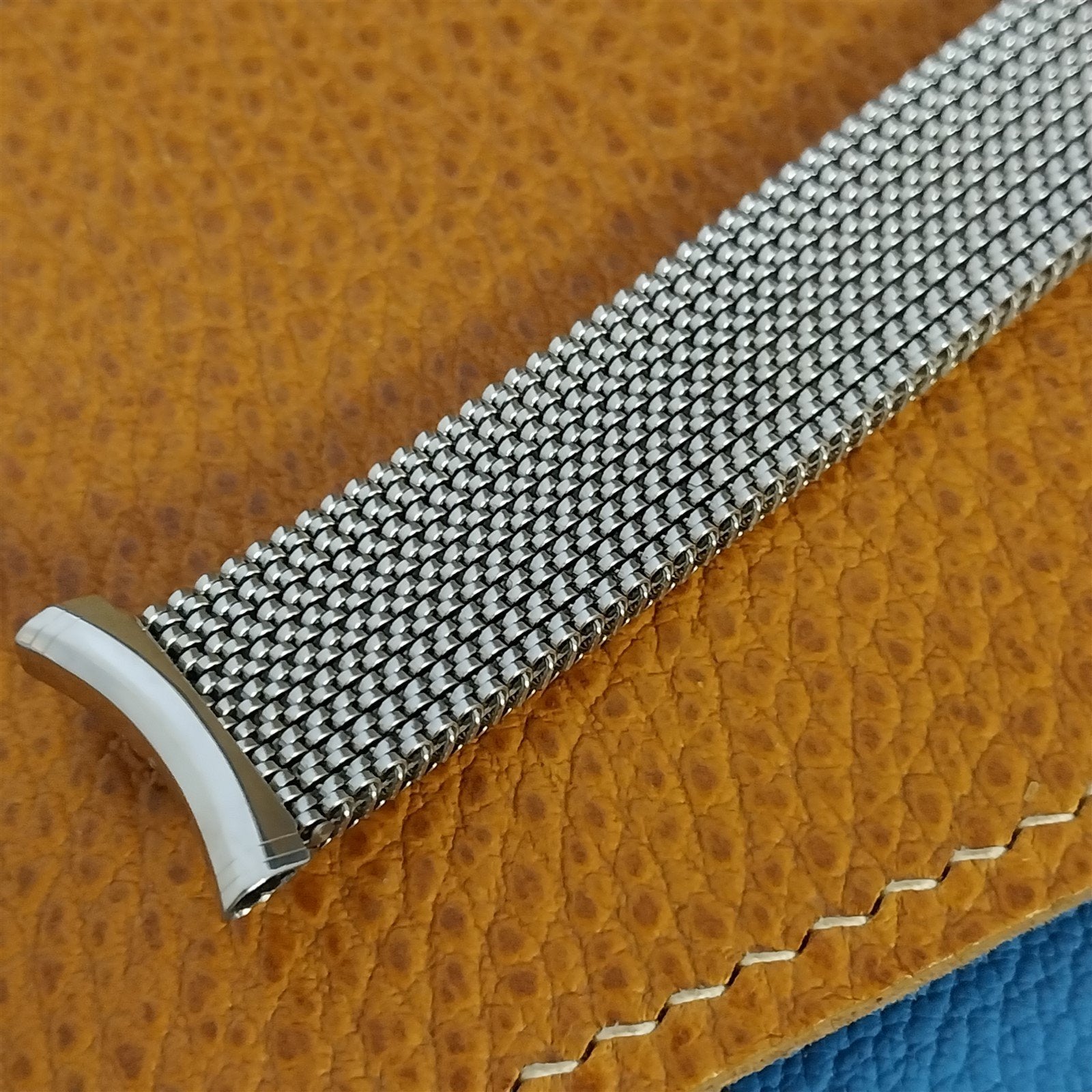 19mm 18mm 17mm Evinger Long Stainless Steel Mesh Unused nos Vintage Watch Band