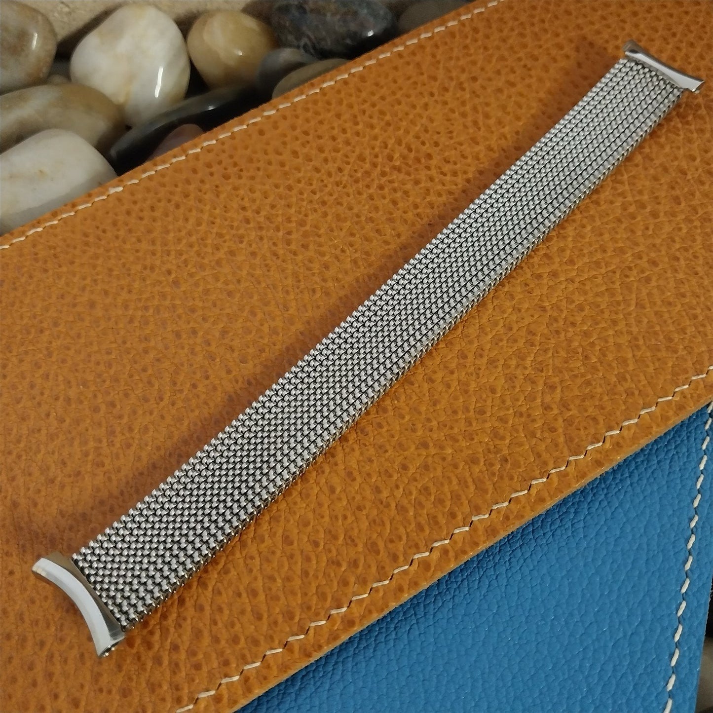 19mm 18mm 17mm Evinger Long Stainless Steel Mesh Unused nos Vintage Watch Band