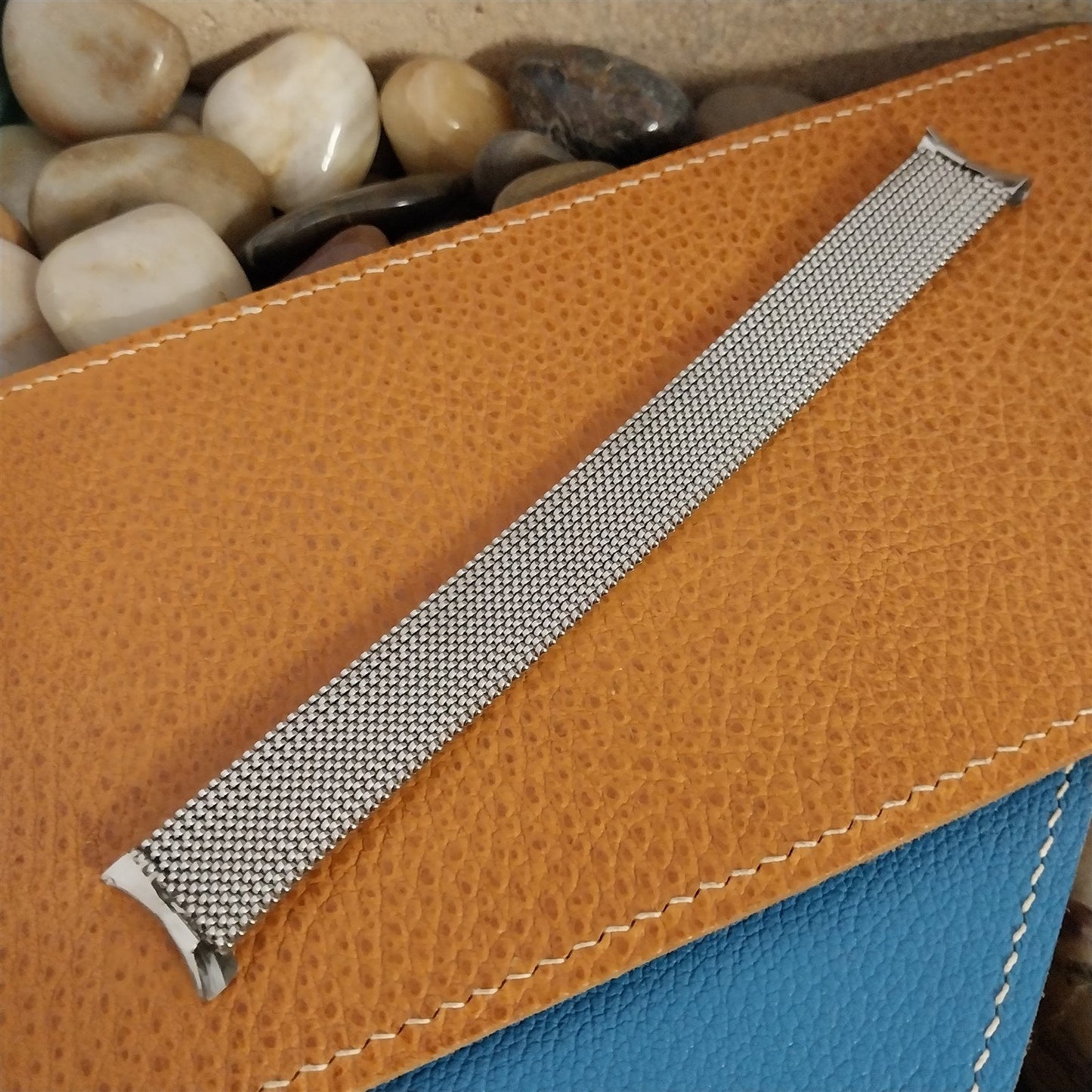 19mm 18mm 17mm Evinger Long Stainless Steel Mesh Unused nos Vintage Watch Band