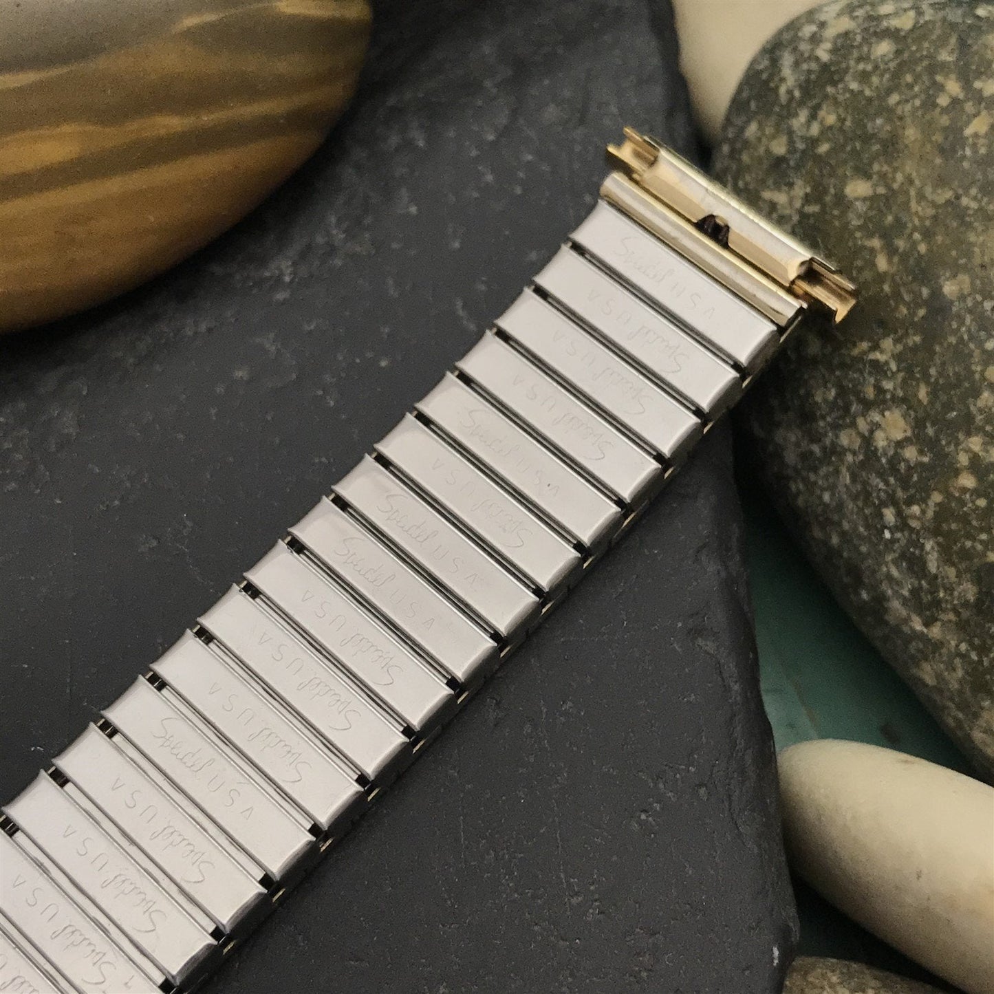 1970s 10k Yellow Gold-Filled Speidel Florentine nos Vintage Watch Band