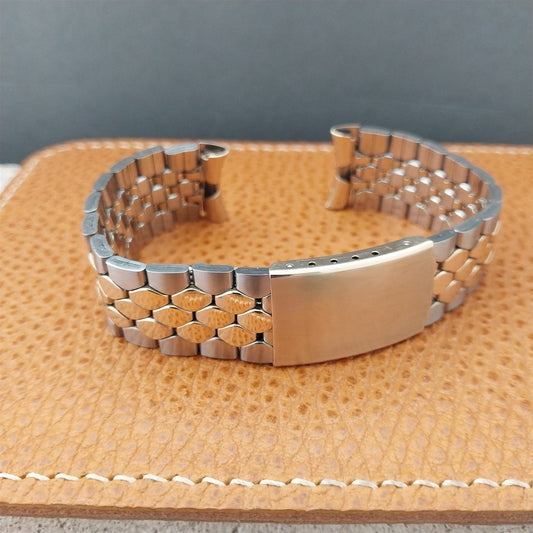 Coffin Link Stainless Steel & Yellow Gold Kreisler nos Vintage Watch Band