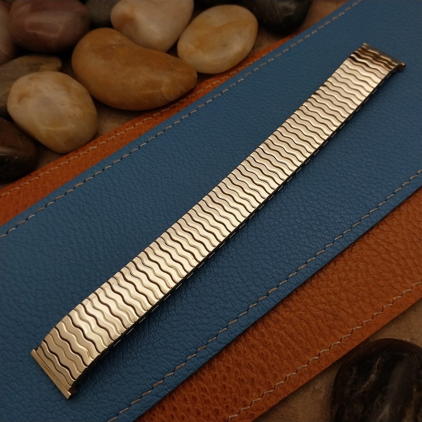 17.2mm 1970s 10k Gold-Filled Speidel Riptide nos Unused Vintage Watchband