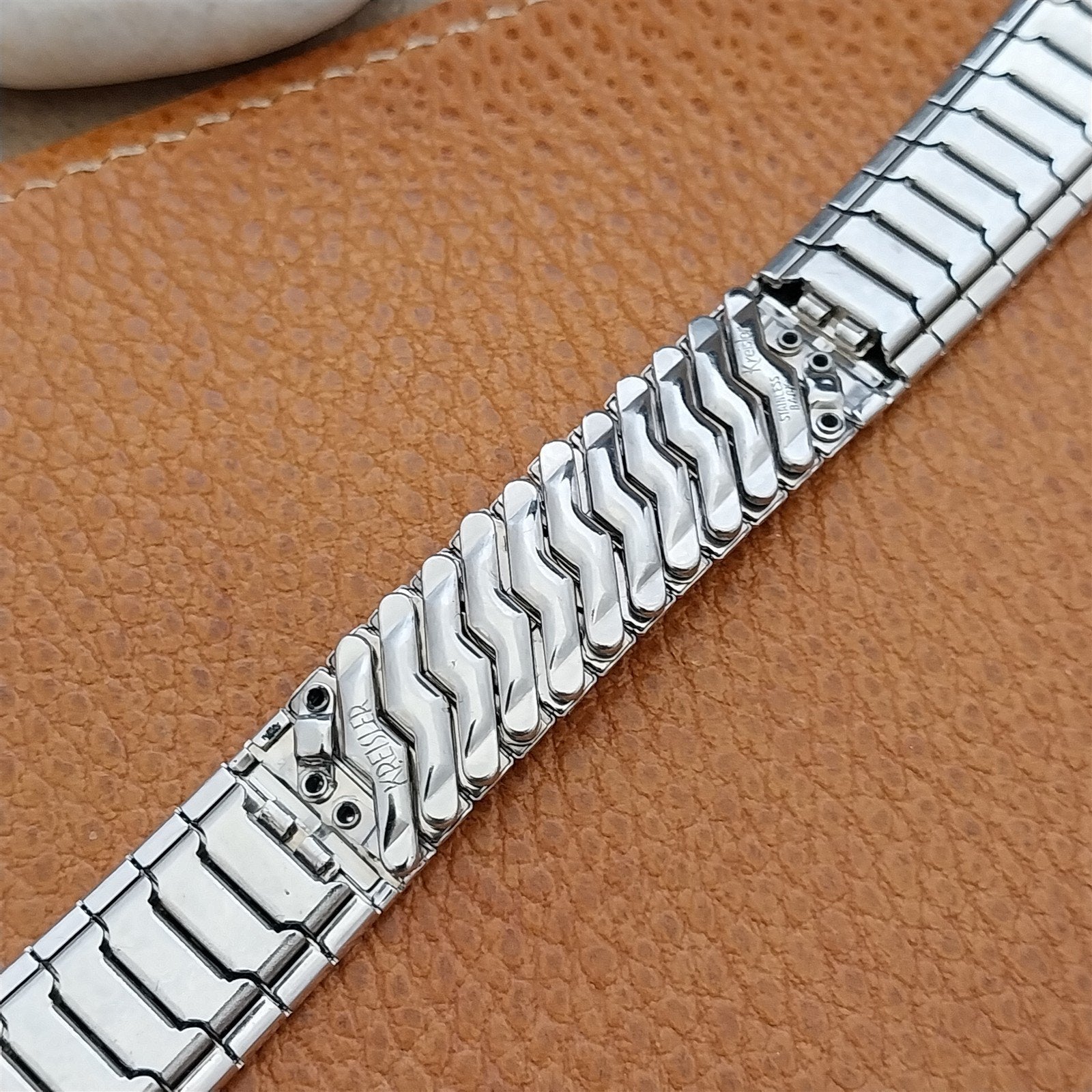 Vintage Kreisler 17mm 18mm 19mm White Gold-Fill Unused Classic 1960s Watch Band