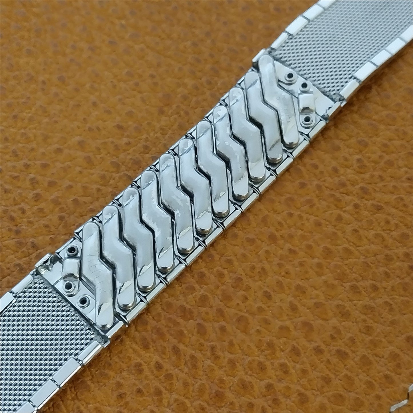 19mm 18mm 17mm White Gold-Filled Kreisler Mesh Unused 1950s Vintage Watch Band