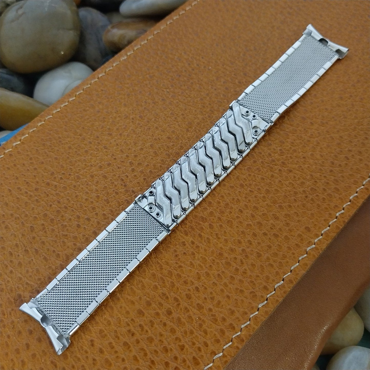 19mm 18mm 17mm White Gold-Filled Kreisler Mesh Unused 1950s Vintage Watch Band