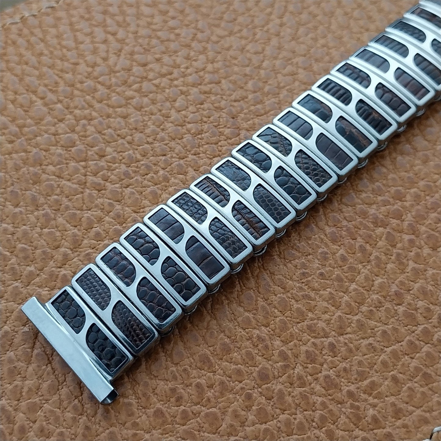 JB Champion Stainless Steel & Lizard 19mm 18mm Unused 1950s Vintage Watch Band