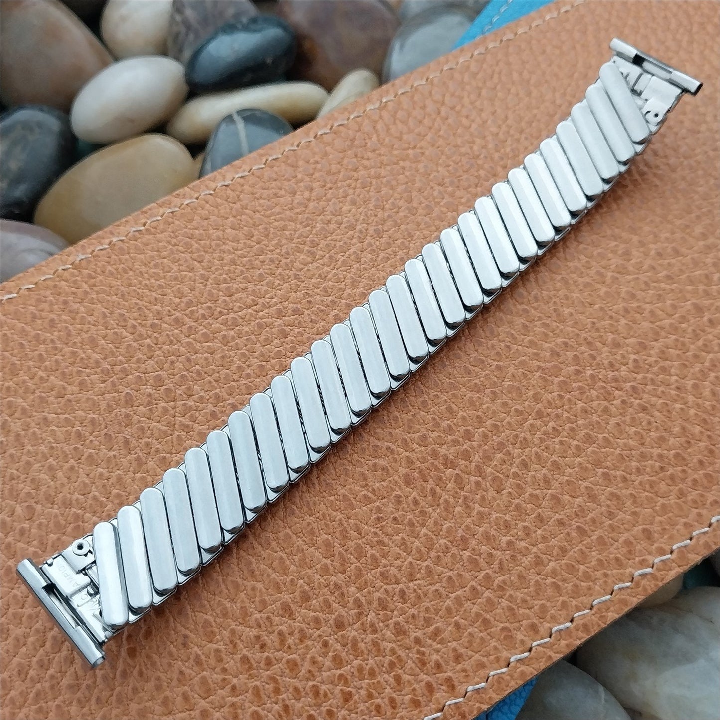 JB Champion Stainless Steel & Lizard 19mm 18mm Unused 1950s Vintage Watch Band