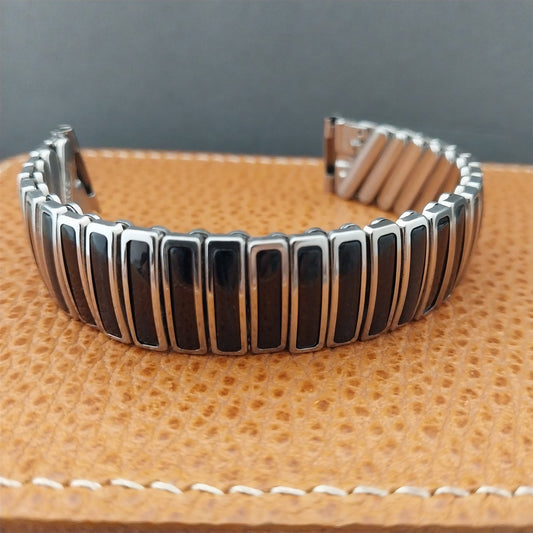 5/8" JB Champion Stainless Steel & Black nos 1950s Vintage Watch Band