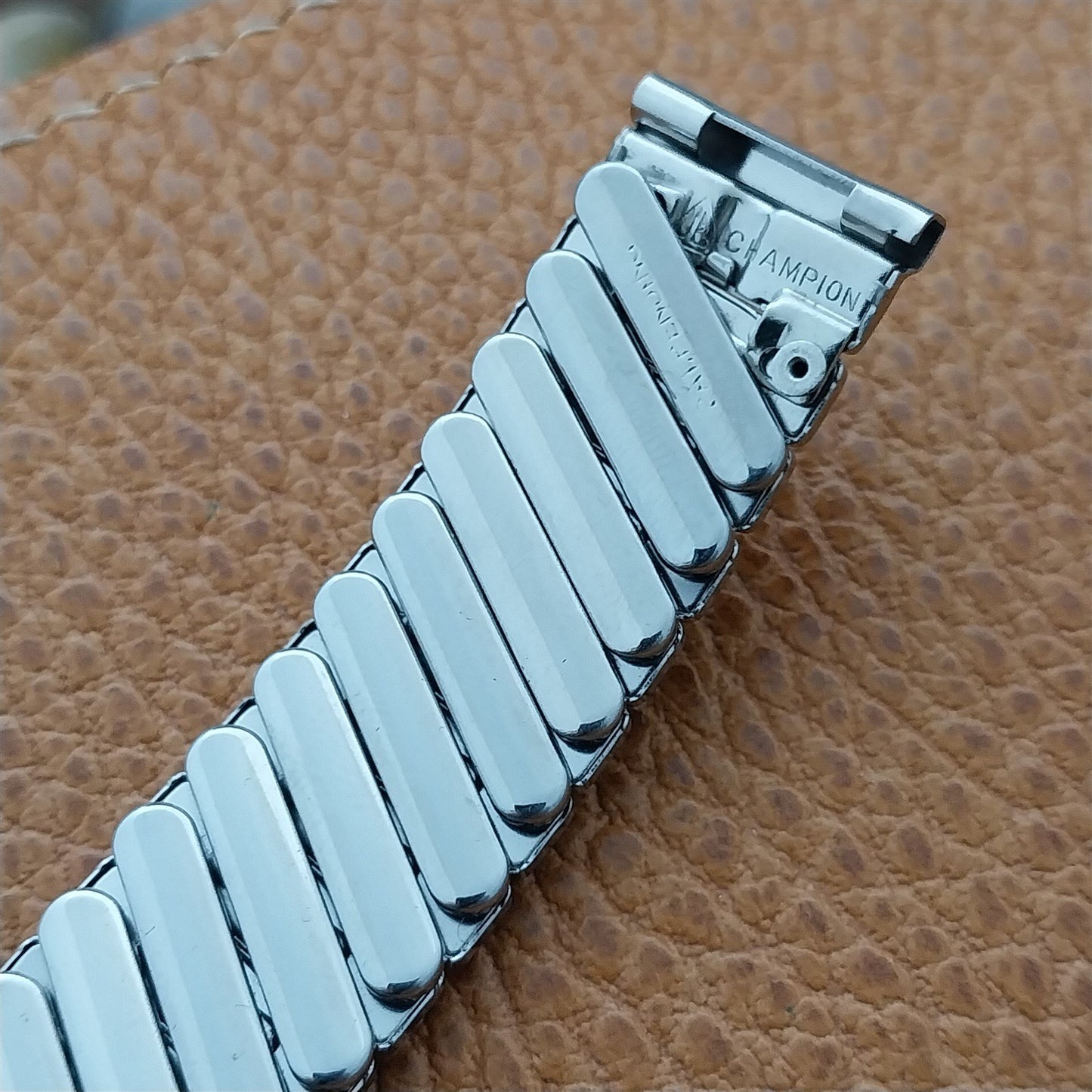 5/8" JB Champion Stainless Steel & Black nos 1950s Vintage Watch Band