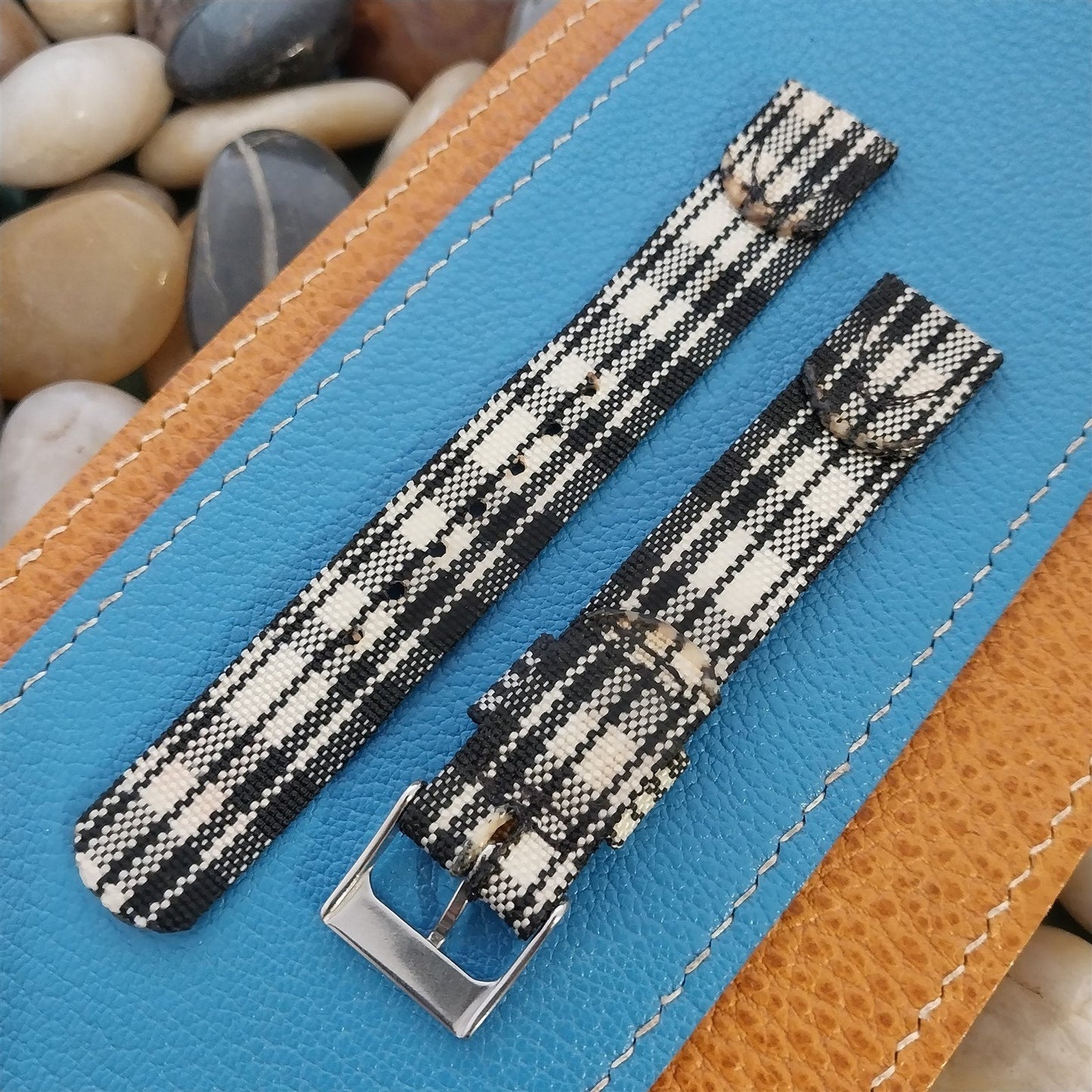 5/8" Madras Plaid Tropical Nylon nos 1950s Vintage Watch Band