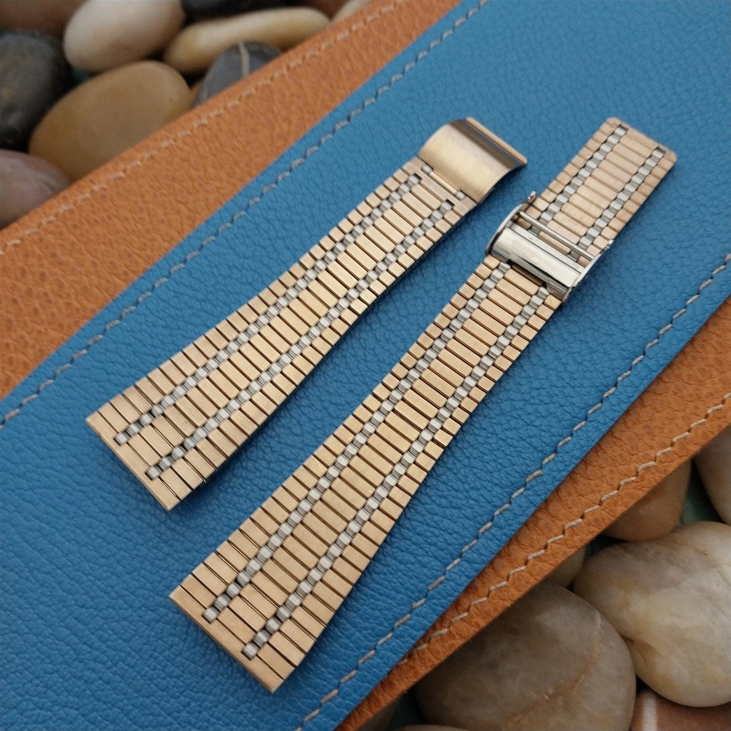 NOS Seiko Japan Stainless Steel & Gold B214 Vintage Watch Band