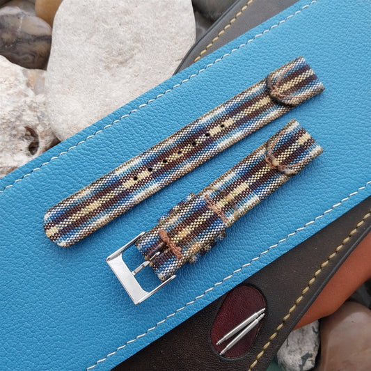 5/8" Madras Plaid Tropical Nylon nos 1950s Vintage Watch Band