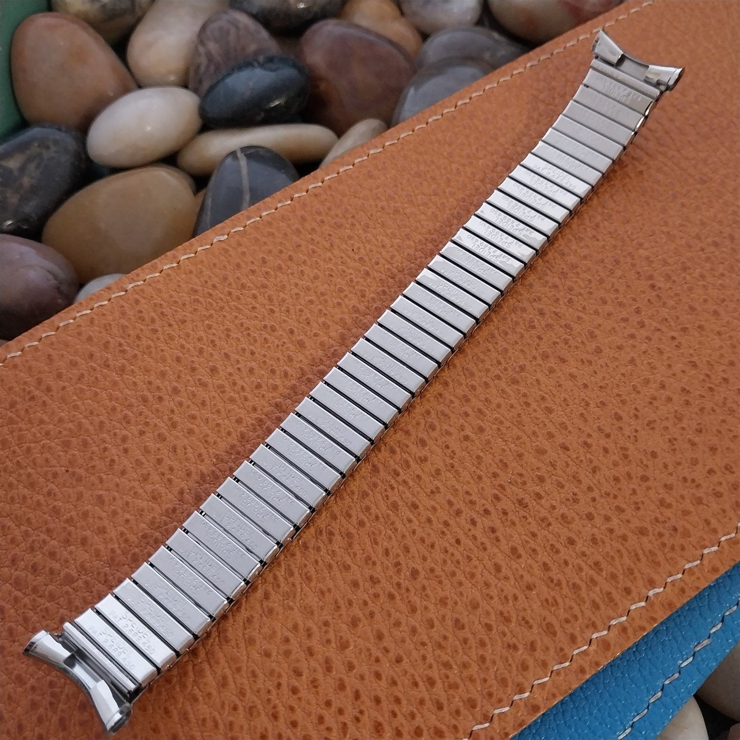 Long 1962 Stainless Steel Rice Beads Speidel Tempest nos Vintage Watch Band